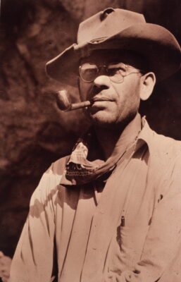 Emil W Haury dressed for field work, 1930's
