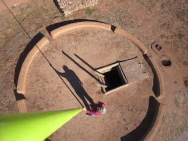 Doug Gann recording a photogrammetric model of a Kiva at Pecos National Historic Park